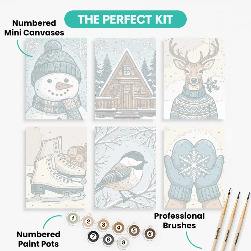 Cozy Winter Wonderland - Mini Paint by Numbers Set