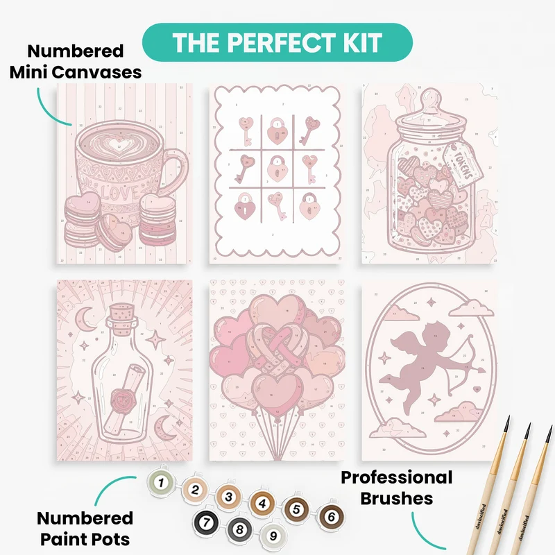 Sweet Valentine's Day - Mini Paint by Numbers Set