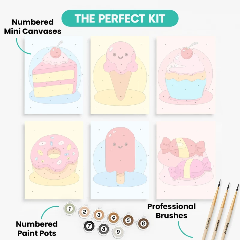 Sweet Treats Delight - Mini Paint by Numbers Set