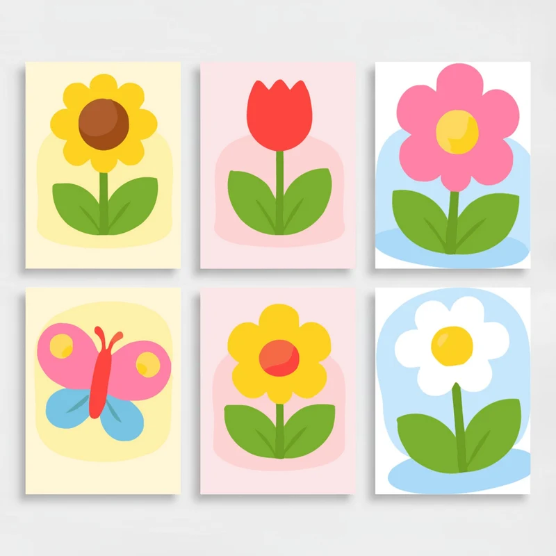 Spring Garden Blooms - Mini Paint by Numbers Set