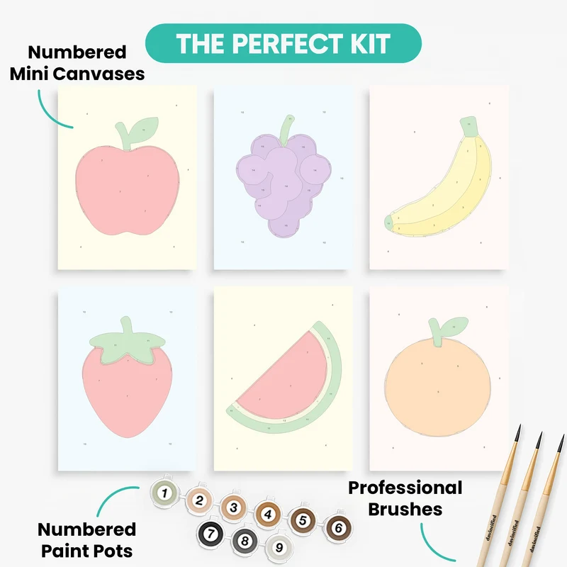 Fruity Friends - Mini Paint by Numbers Set