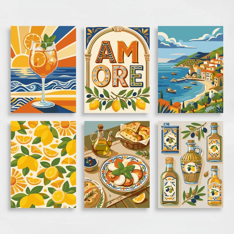 Italian Amore - Mini Paint by Numbers Set