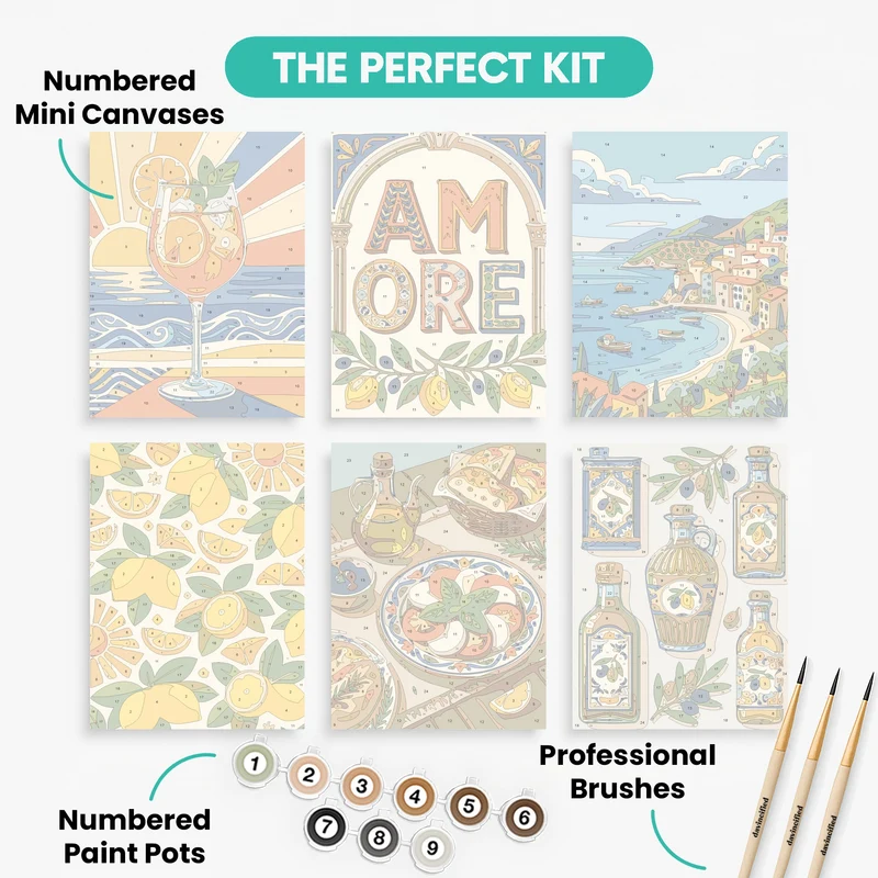 Italian Amore - Mini Paint by Numbers Set