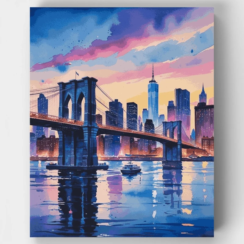 Brooklyn Bridge at Twilight - Paint by Numbers Kit
