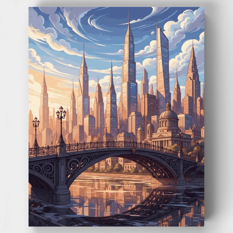 Melbourne Skyline Bridge - Paint by Numbers Kit
