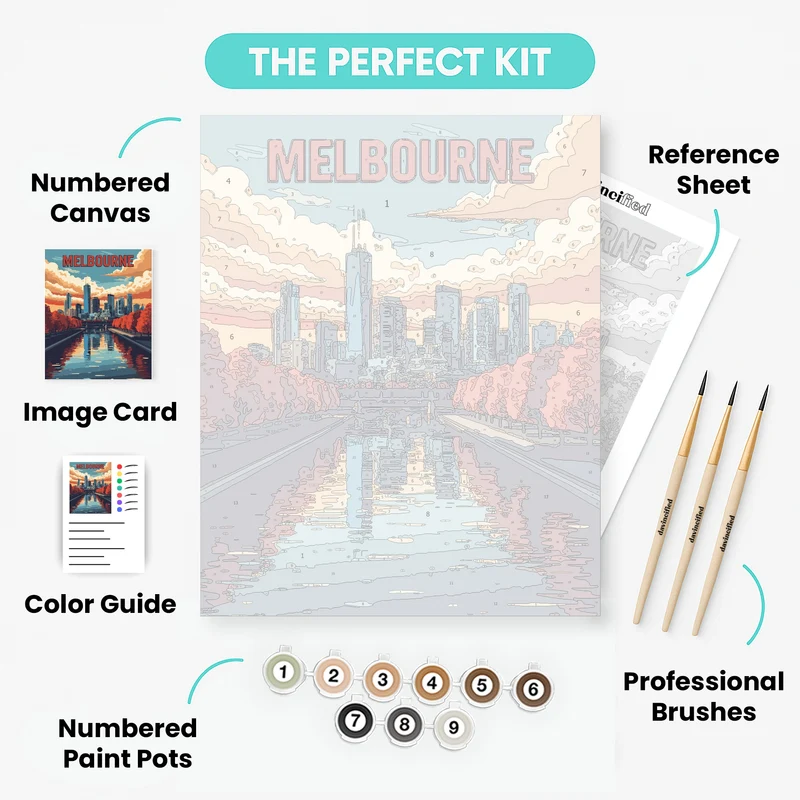 Melbourne Autumn Riverscape - Paint by Numbers Kit