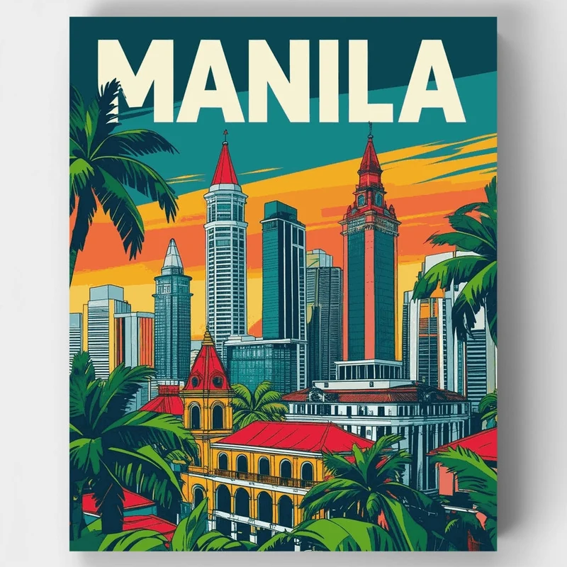 Manila Skyline and Heritage - Paint by Numbers Kit
