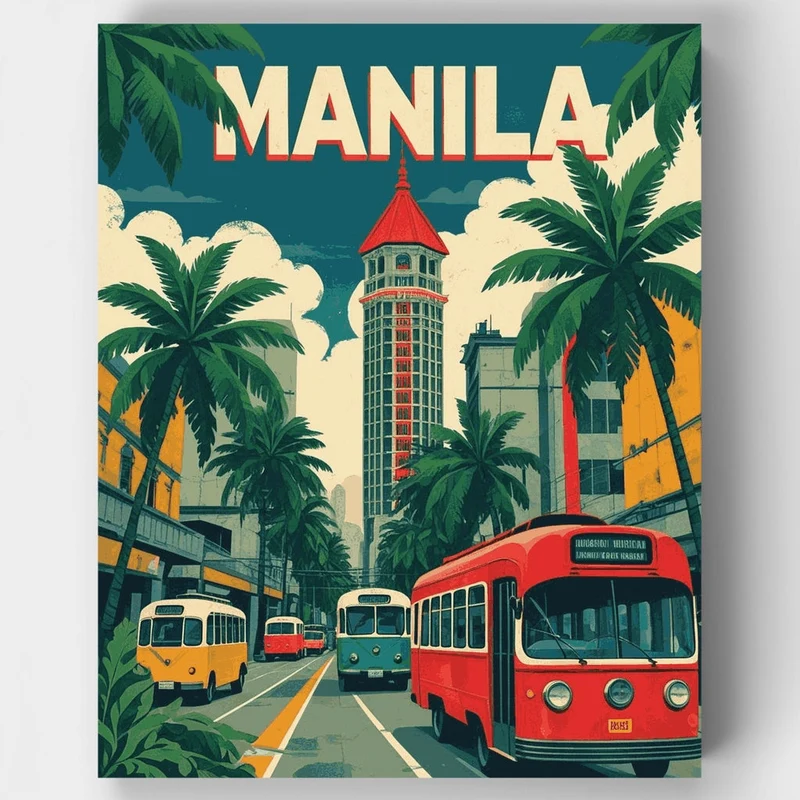 Manila City Streets - Paint by Numbers Kit