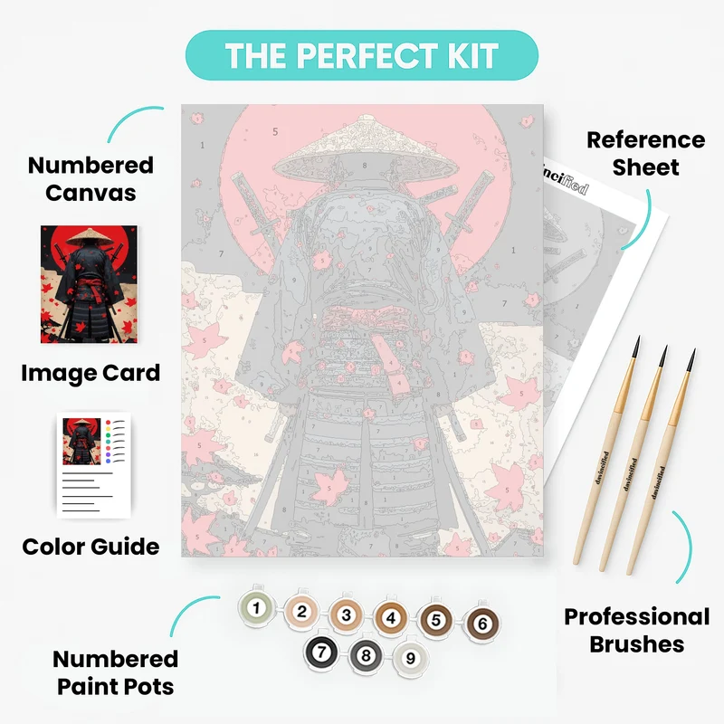 Samurai Warrior in Autumn - Paint by Numbers Kit