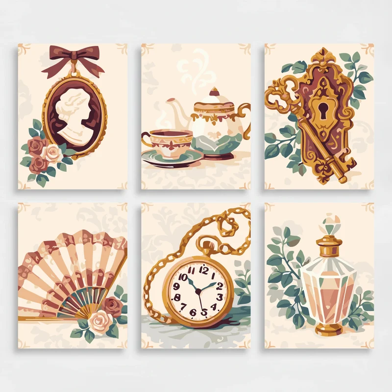 Victorian Elegance - Mini Paint by Numbers Set