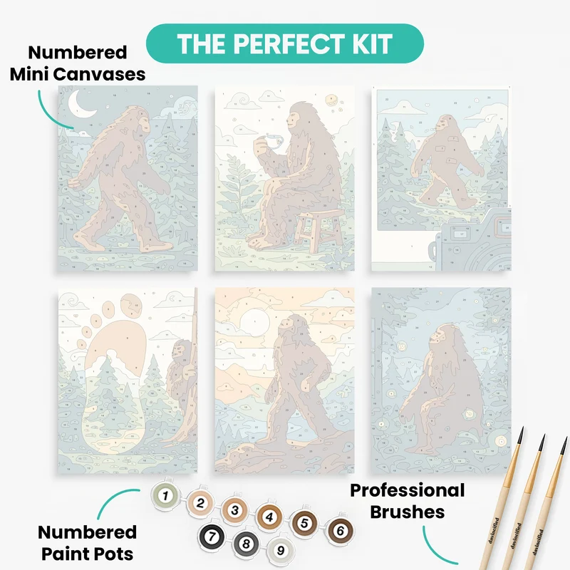 Bigfoot Forest Adventure - Mini Paint by Numbers Set