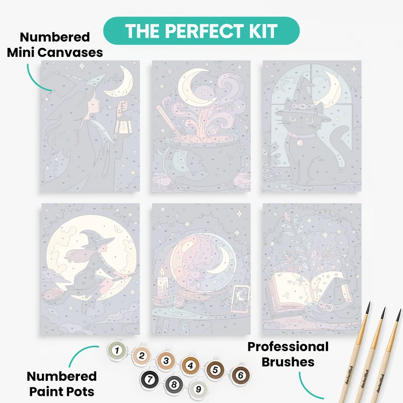 Witches - Mini Paint by Numbers Set