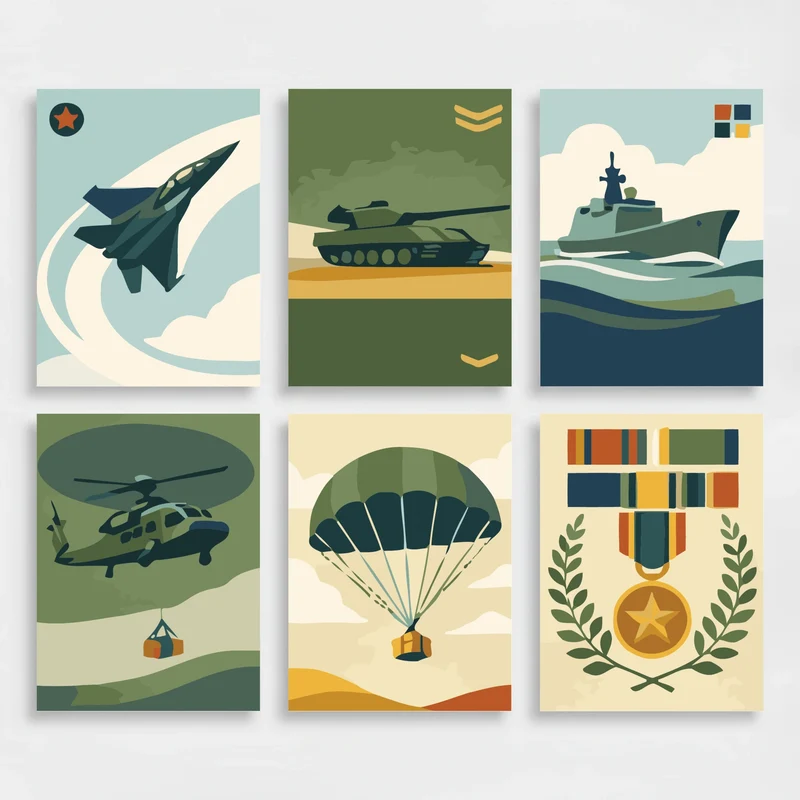 Military Forces - Mini Paint by Numbers Set