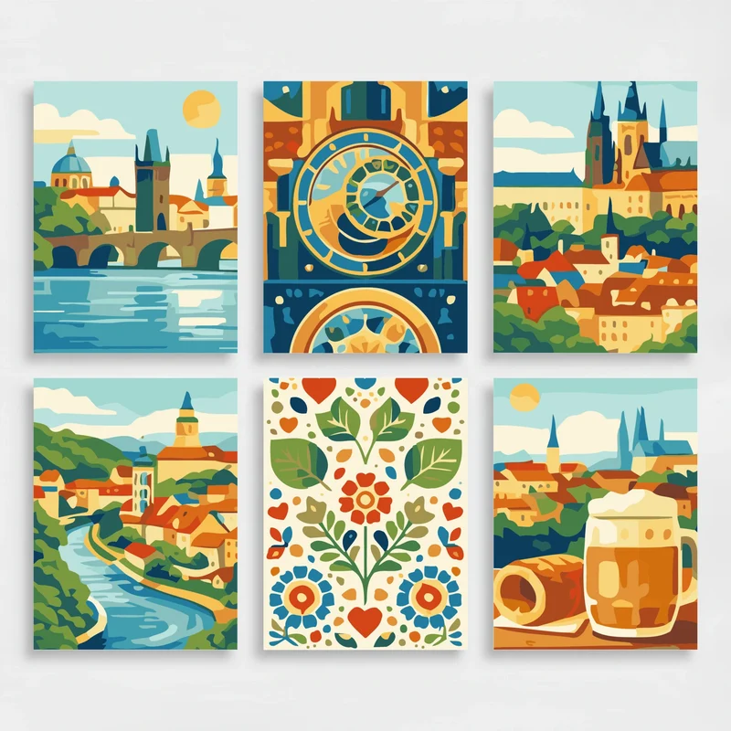 Czech Republic Heritage - Mini Paint by Numbers Set