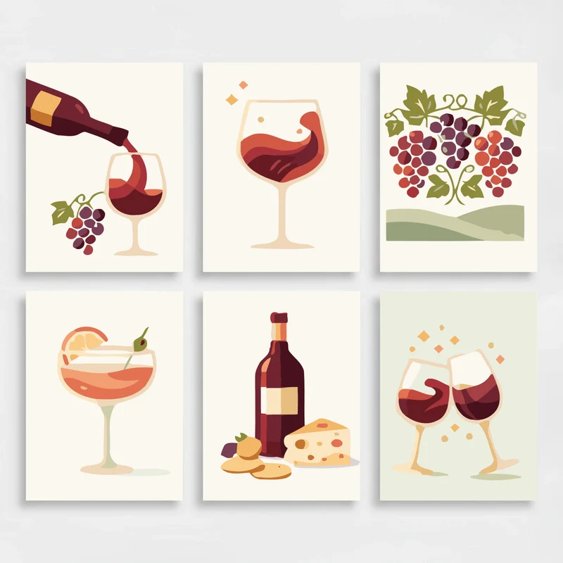Elegant Wine - Mini Paint by Numbers Set