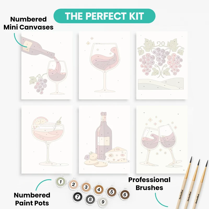 Elegant Wine - Mini Paint by Numbers Set