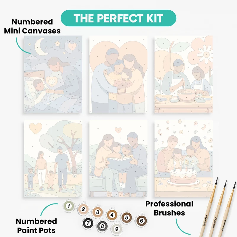 Family Moments - Mini Paint by Numbers Set