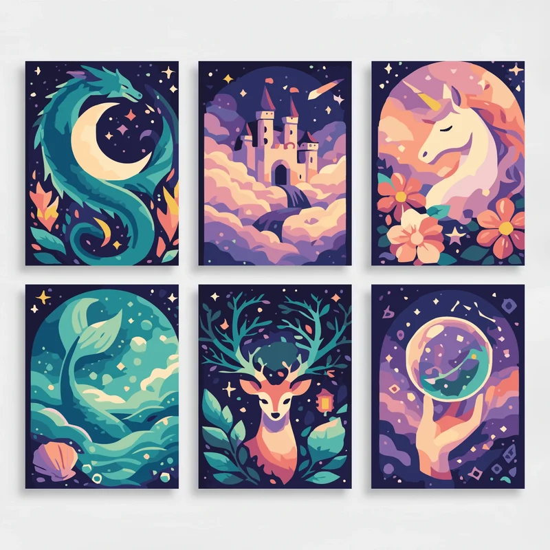 Mystical Realms - Mini Paint by Numbers Set