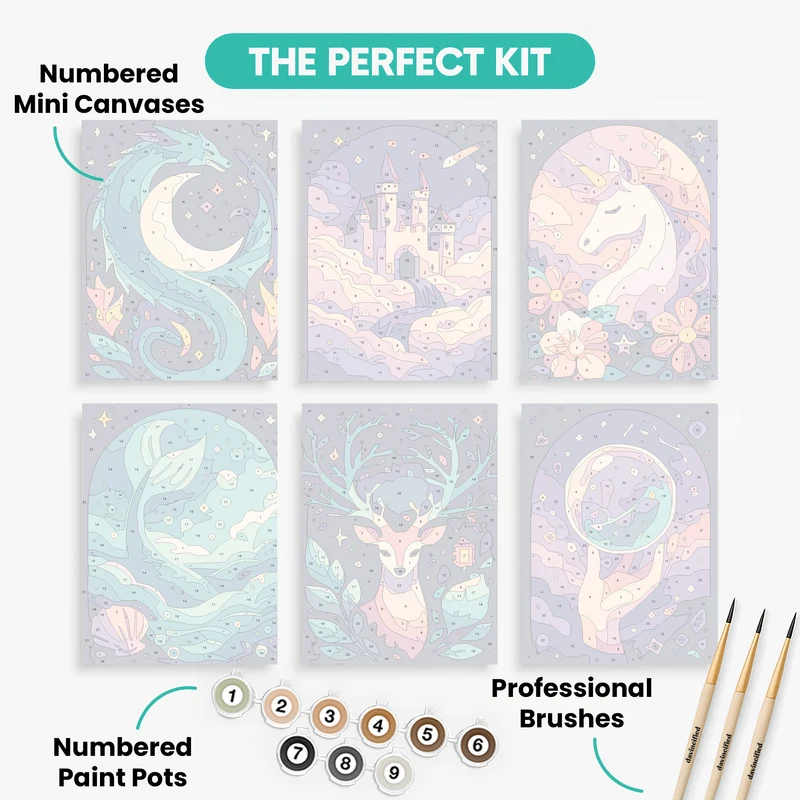 Mystical Realms - Mini Paint by Numbers Set