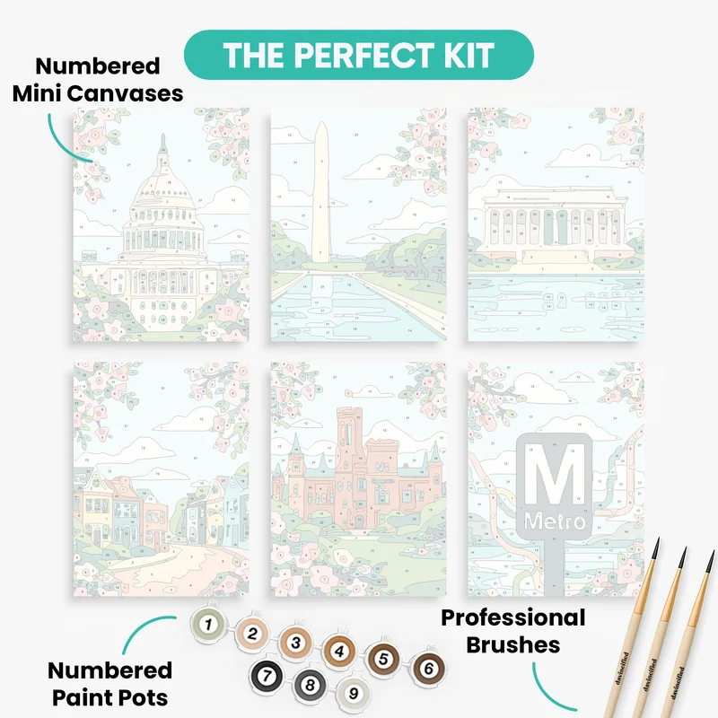 Washington DC - Mini Paint by Numbers Set