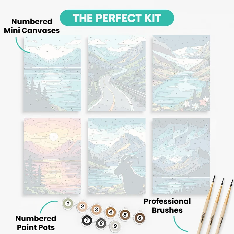 Mountain Majesty - Mini Paint by Numbers Set
