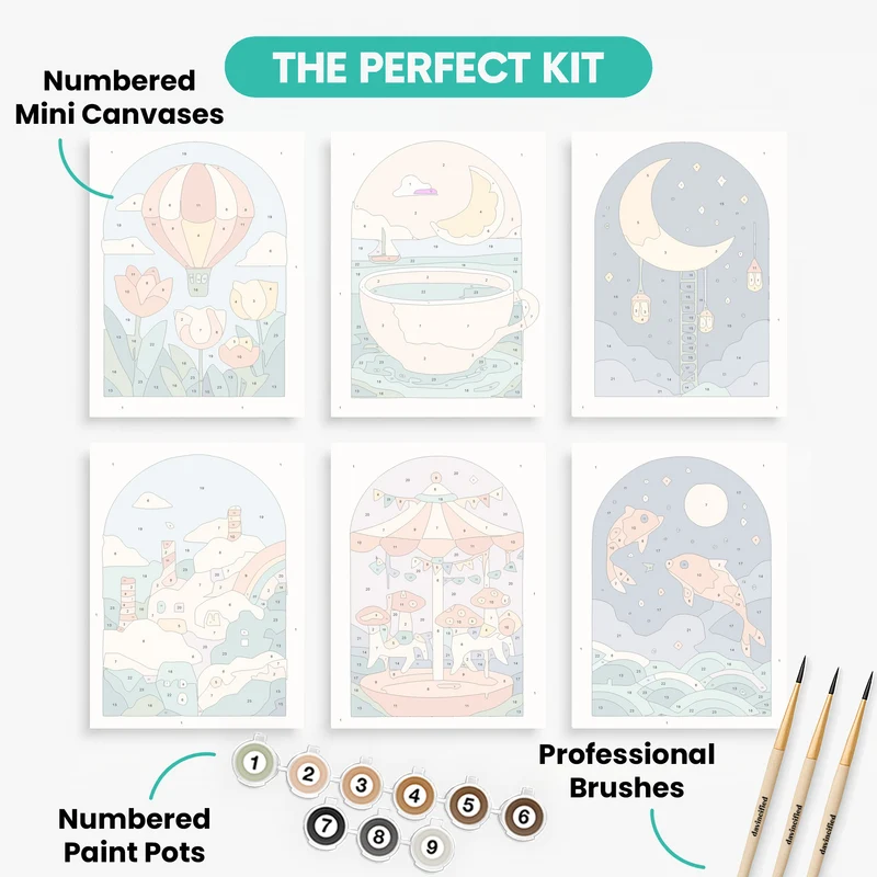 Whimsical Wonders - Mini Paint by Numbers Set