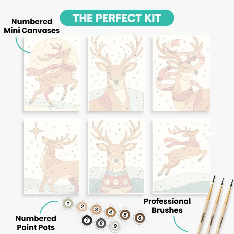 Reindeer - Mini Paint by Numbers Set