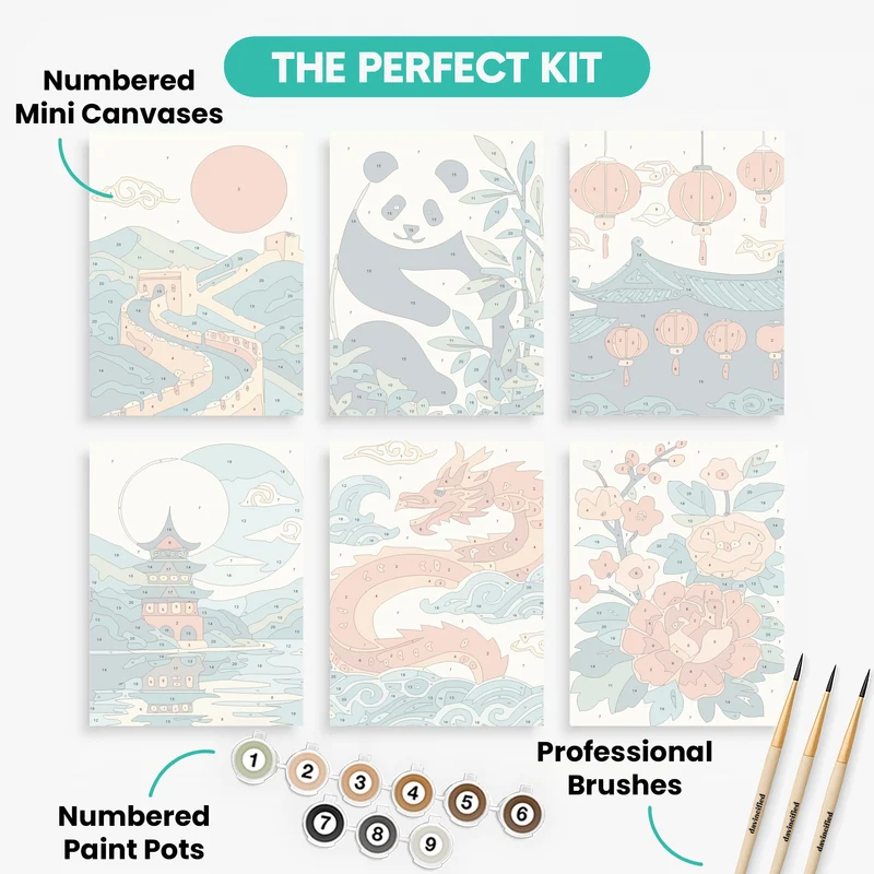 Chinese Heritage - Mini Paint by Numbers Set