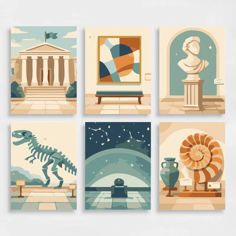 Museums - Mini Paint by Numbers Set