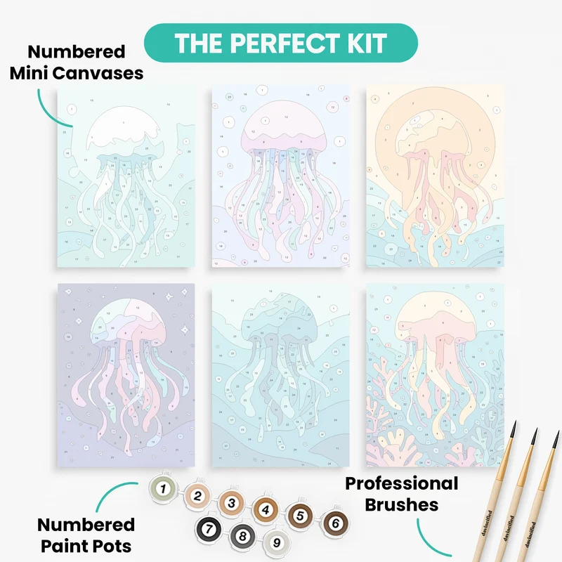 Jellyfish - Mini Paint by Numbers Set