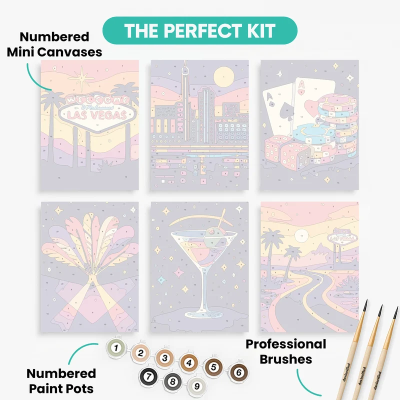 Las Vegas Nights - Mini Paint by Numbers Set