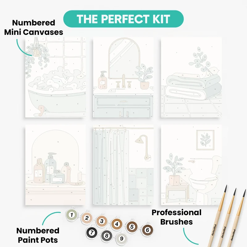 Serene Spa Retreat - Mini Paint by Numbers Set