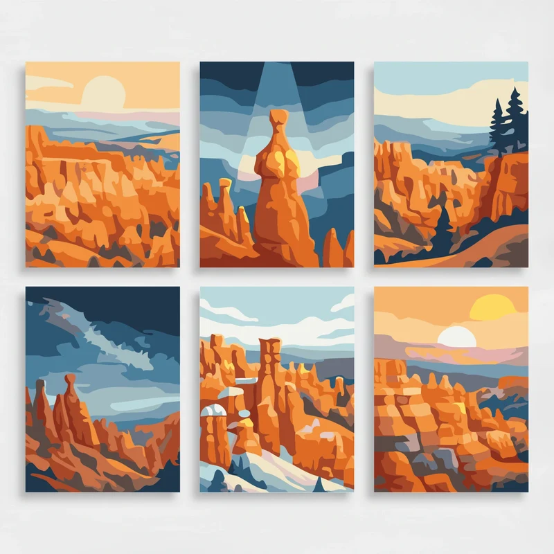 Bryce Canyon National Park - Mini Paint by Numbers Set