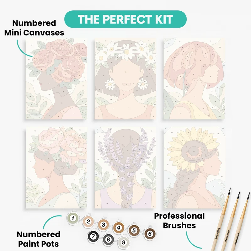 Flower Girls - Mini Paint by Numbers Set