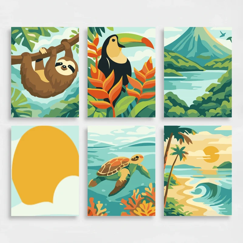 Tropical Paradise - Mini Paint by Numbers Set