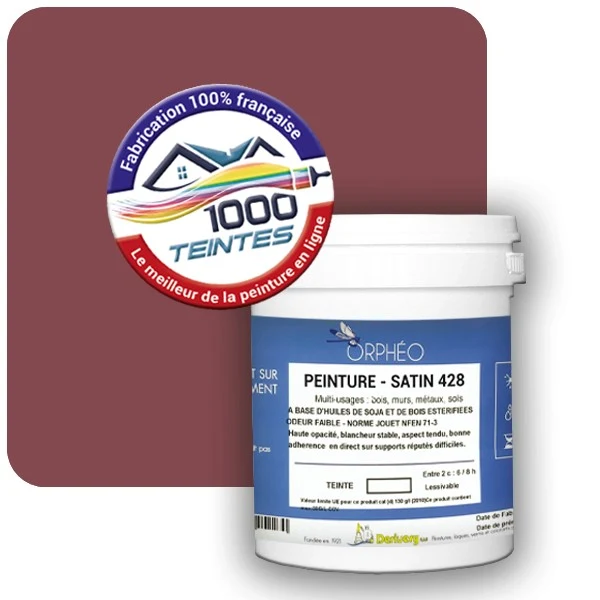 Peinture Anticorrosion Natura Orphéo® Les Rouges pleins (Mille Teintes E25-17) Intérieur/Extérieur SATIN