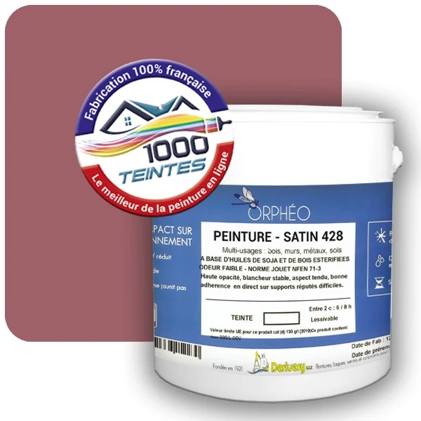 Peinture Anticorrosion Natura Orphéo® Les Rouges pleins (Mille Teintes E25-08) Intérieur/Extérieur SATIN