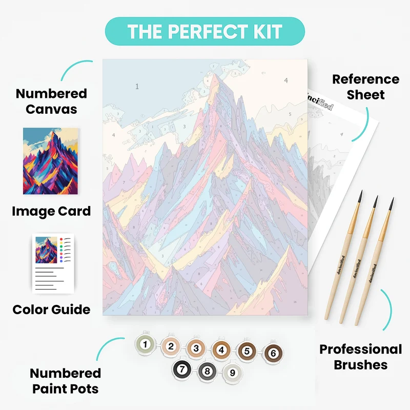 Sagarmatha National Park Vivid Jagged Peaks - Paint by Numbers Kit