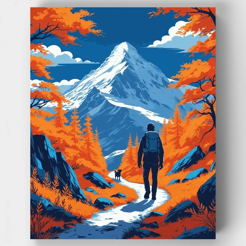 Sagarmatha National Park Autumn Trail - Paint by Numbers Kit