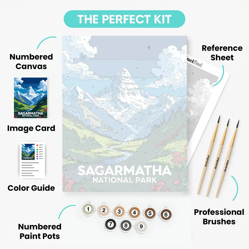 Sagarmatha National Park Valley Vista - Paint by Numbers Kit