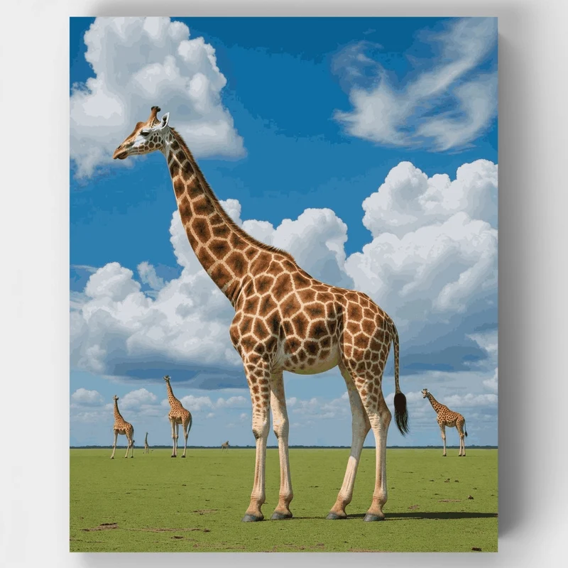 Giraffes of the Masai Mara - Paint by Numbers Kit
