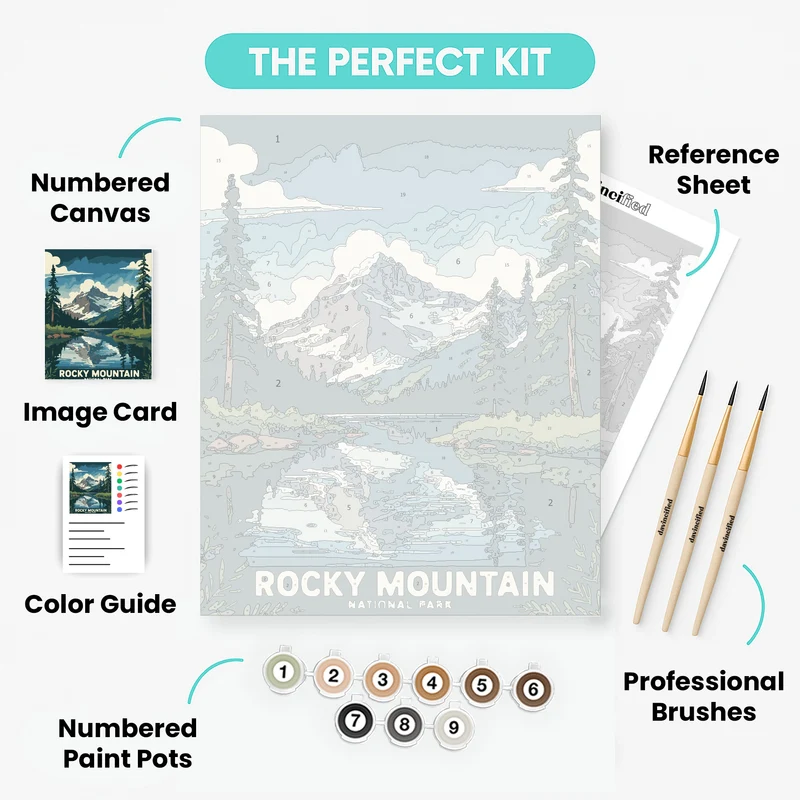 Rocky Mountain National Park Reflections - Paint by Numbers Kit