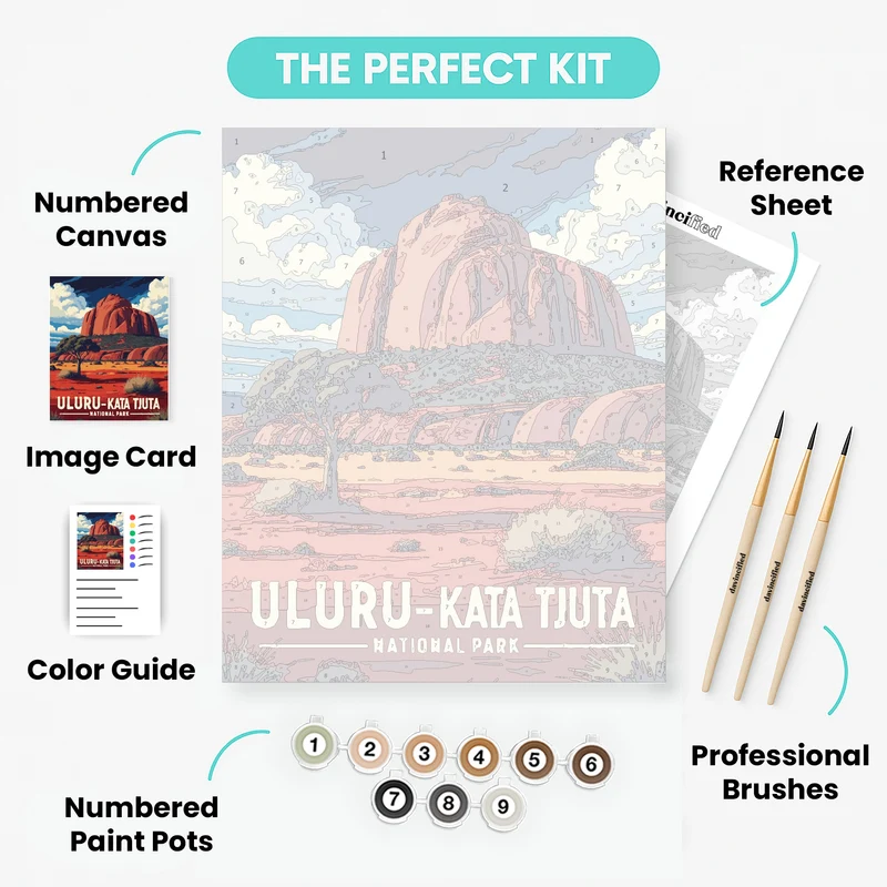 Uluru-Kata Tjuta Stormy Sky Desert Scene - Paint by Numbers Kit