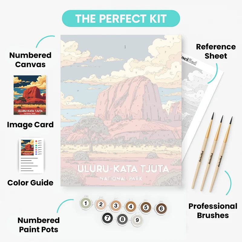 Uluru-Kata Tjuta Red Rock Desert Sky - Paint by Numbers Kit