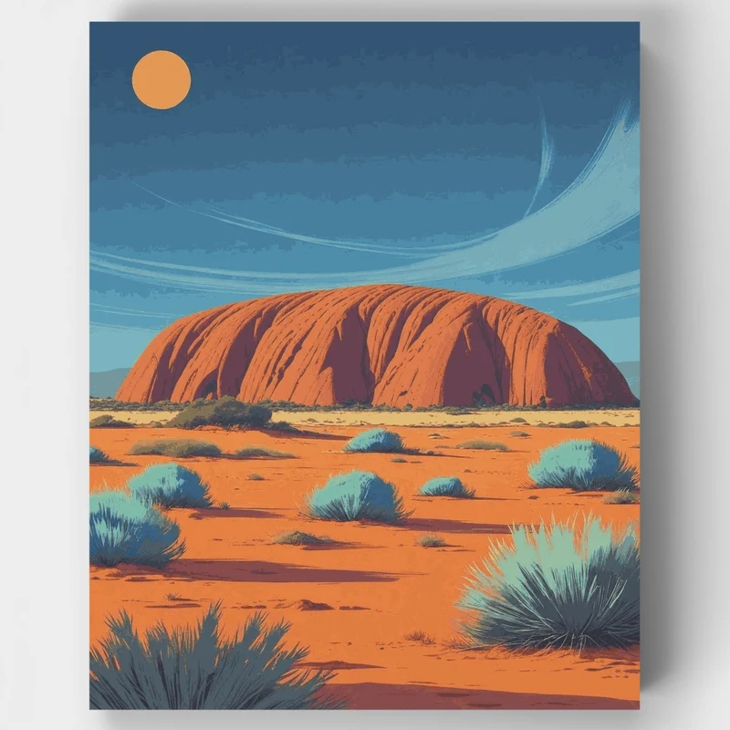 Uluru Red Rock Outback Vista - Paint by Numbers Kit
