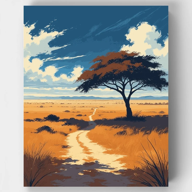 Masai Mara Savanna Trail - Paint by Numbers Kit