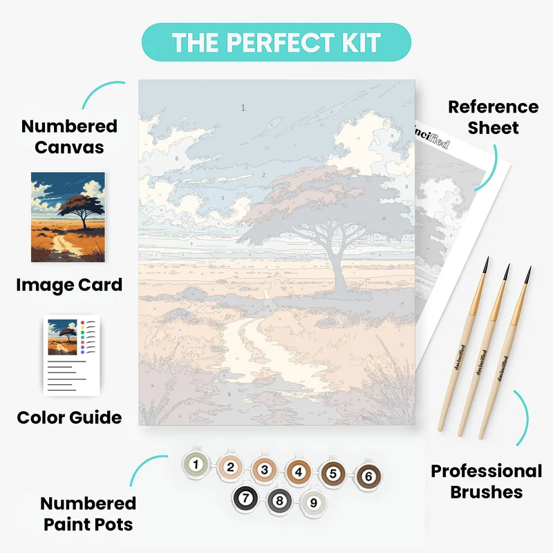 Masai Mara Savanna Trail - Paint by Numbers Kit