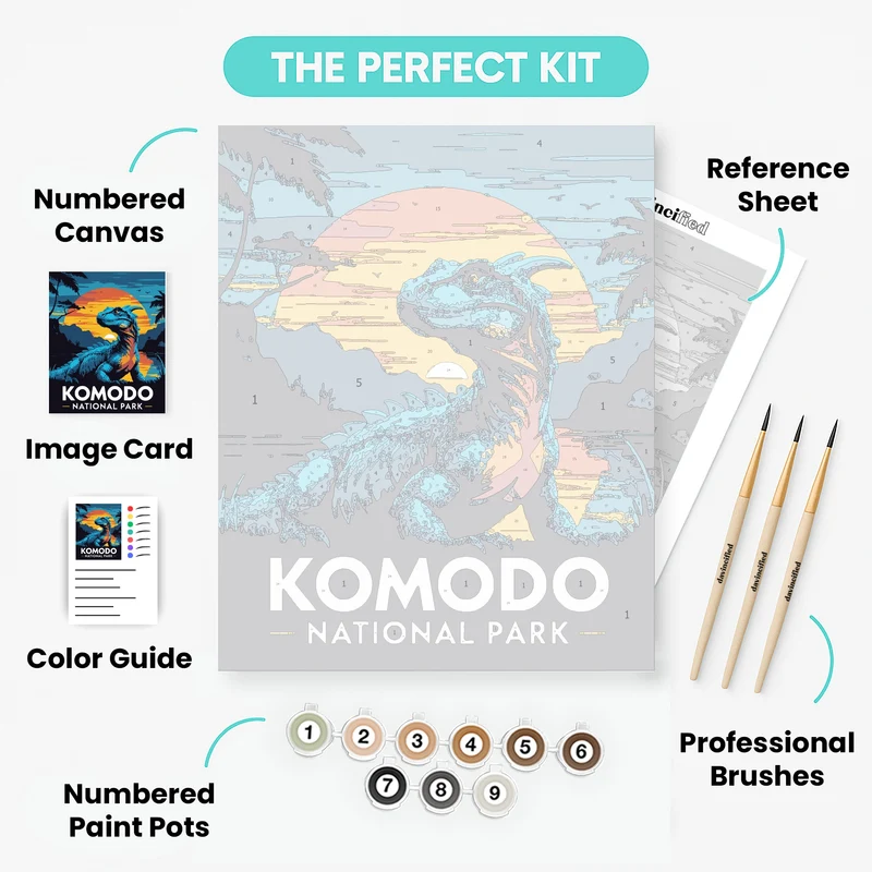 Komodo National Park Sunset Majesty - Paint by Numbers Kit