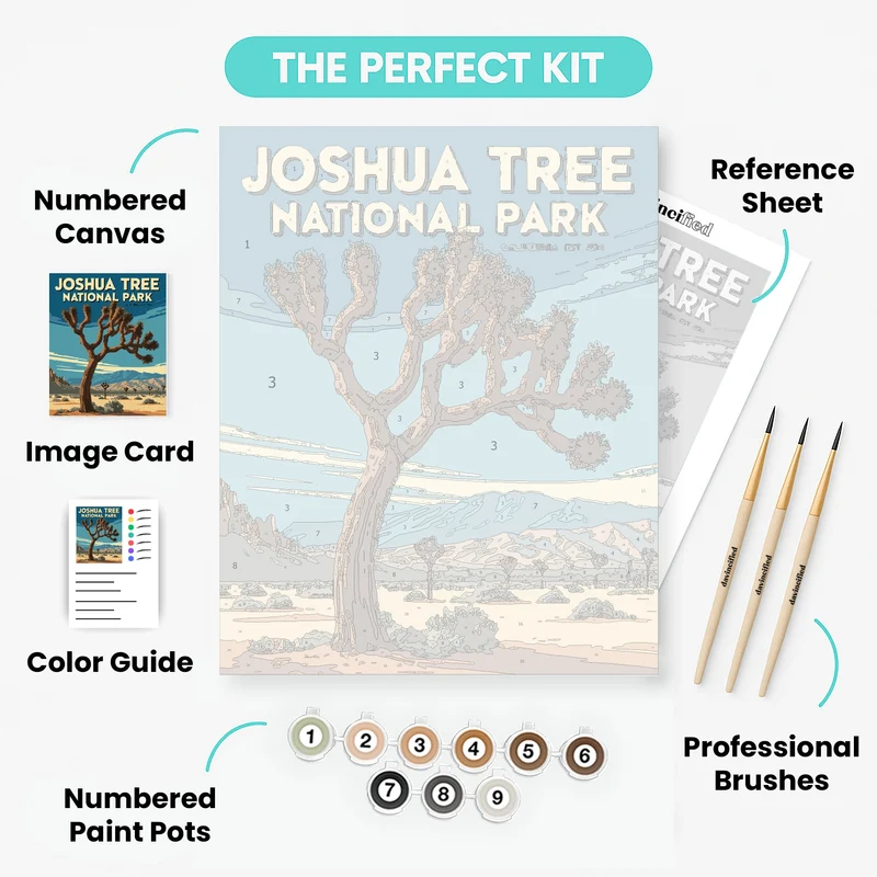 Joshua Tree National Park Classic Desert Panorama - Paint by Numbers Kit