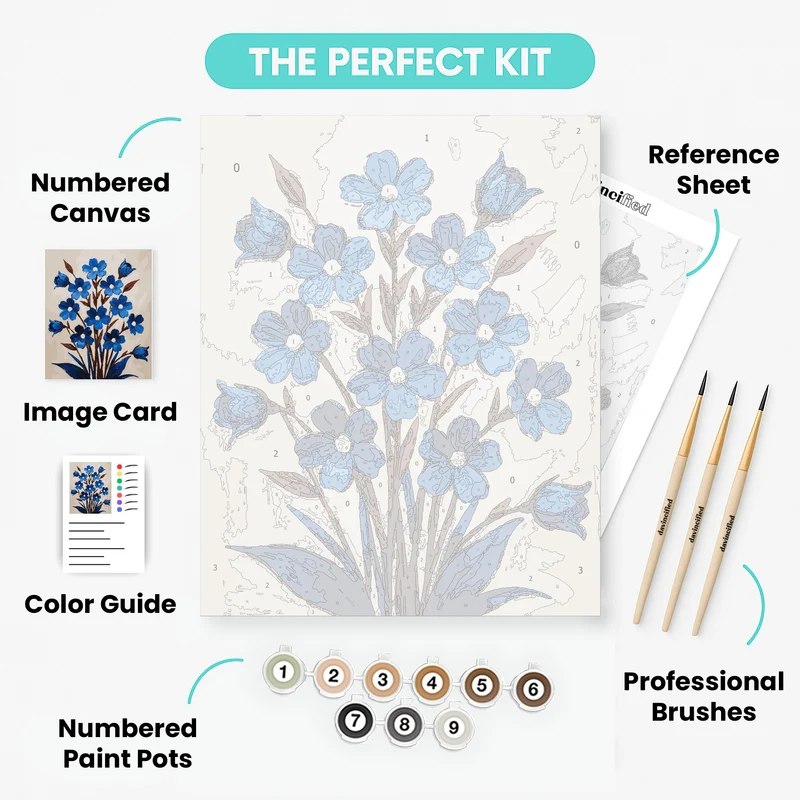 Blue Daisies Bouquet - Paint by Numbers Kit